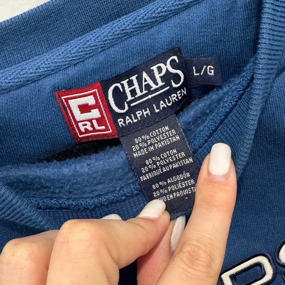 Chaps by Ralph Lauren Crewneck Vintage 90s Crewneck Sweatshirt - Ladies Size L - Picture 3 of 4